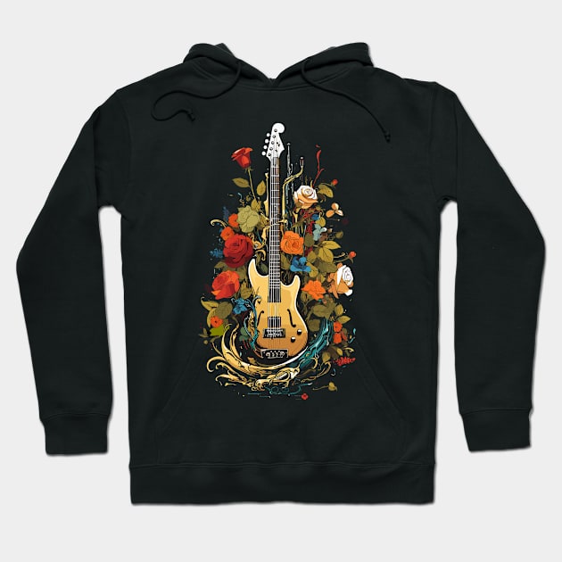 Guitar & Roses V2 Hoodie by Peter Awax